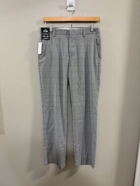 NWT Men's  Murano Zac Classic Fit Gray Windowpane Dress Pants